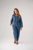 Love Laura Denim Jumpsuit In Light Wash image