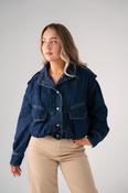 Kiera Denim Bomber Jacket In Dark Wash image