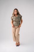 Elsa Sleeveless Trench Jacket In Olive image