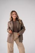 Kiera Fine Check Blazer In Brown image
