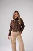 Iris Contrast Collar Jacket In Brown