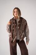 Kendra Printed Scarf In Chocolate image