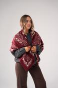 Kendra Printed Scarf In Bordeaux
