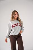 Kiera Boston Slogan Sweatshirt In Grey