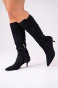 Love Laura Suede Knee Boot In Black image