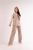 Faye Pinstripe Trousers In Sand