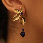 Polly Floral Drop Earring In Navy image