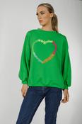 Alaina Embroidered Sweatshirt In Green image