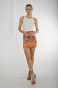Caitlyn Mini Skirt In Orange Mix