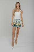 Caitlyn Printed Mini Skirt In White image