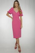 Eva Puff Sleeve Dress In Pink image