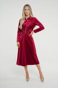 Jasmine Velvet Midi Dress In Red
