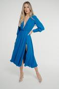 Pia V-Neck Midi Dress In Blue image