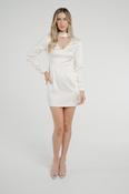 Pia V-Neck Mini Dress In Cream