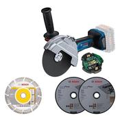 Bosch GWS 18V-180 PC BITURBO Brushless 180mm Cordle Angle Grinder &amp; 3 Discs (Bare Unit)