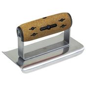 KRAFT 8" x 4" 1/4"R Elite Series™ Stainless Steel Curved Edger with Cork Handle