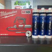 Milwaukee M18 Grease Gun Bundle – Includes Adapter &amp; 3 FREE Grease Cartridges