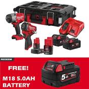 M18 &amp; M12 Brushless Impact Wrench Twin Kit