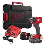 MILWAUKEE M18 FUEL 3/8'' Compact Impact Wrench with Friction Ring (2x M18 5Ah Batteries, M12-18 Fast Charger in HD Box)