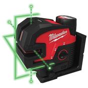 Milwaukee M12 Cross Line with 4 Points Laser, 1x Track clip, 1xTarget Plate, (1x3Ah)