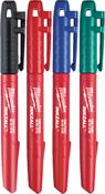 48223106 INKZALL Milwaukee Fine Tip Colour Marker Set Black Red Blue and Green 4pcs