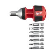 8 in 1 compact ratcheting multi-bit screwdriver