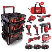 Packout 9 Piece Kit with PACKOUT Trolly AND Roller Bag (3x5ah)