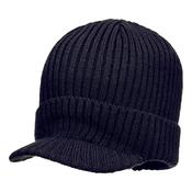 HA24 - Beanie Hat with Peak - Navy