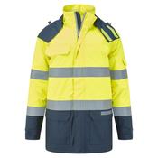 FR617 - Bizflame Rain+ Hi-Vis Multi-Norm Contrast FR Winter Jacket - Yellow/Navy image