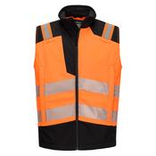 FR719 - PW3 Modaflame Softshell Hi-Vis FR Gilet - Orange/Black