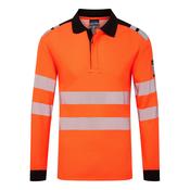 FR734 - PW3 Modaflame Knit HVO FR Long Sleeve Polo Shirt - Orange/Black image