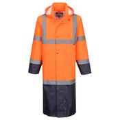 H446 - Hi-Vis Contrast Raincoat 122cm Orange/Navy