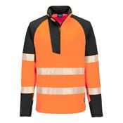 T172 - PW3 Hi-Vis 1/4 Zip Sweatshirt - Orange/Black image