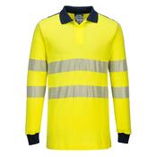 FR702 - PW3 Modaflame Knit Hi-Vis FR Long Sleeve Polo Shirt - Yellow/Navy image