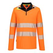 DX419 - DX4 Hi-Vis Zip Polo Shirt L/S - Orange/Black