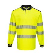 PW3 Hi-Vis Cotton Comfort Polo Shirt L/S Yellow/Black image