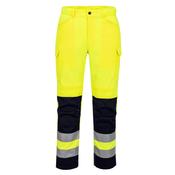 T143 - Hi-Vis Mesh Panel Trousers - Yellow/Navy image