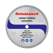 Rotabroach Mild Steel Cermet Blade 355mm x 25.4mm x 66T RAPB355FS