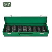 Toptul 3/4"Dr Deep Impact Socket Set 8pce 22-38mm