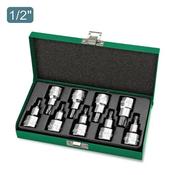 Toptul 9pce 1/2"dr Star bit socket set T20 - T60 image