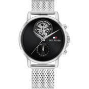 Tommy Hilfiger 1710749 Black Dial Stainless Steel Mesh Bracelet Men's Watch image