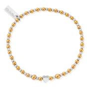Chlobo Mixed Metal Inset Heart Bracelet