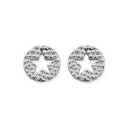 Chlobo Sparkle Star In Circle Stud Earrings