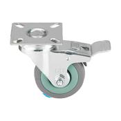 FF GROUP GREY RUBBER CASTERS WIVEL WITH BRAKE 125MM