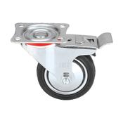 FF GROUP INDUSTRIAL BLACK CASTER SWIVEL WITH BRAKE 100MM image