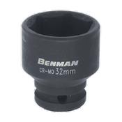 BENMAN IMPACT SOCKET, BLACK, 1/2", 38MML, 08MM