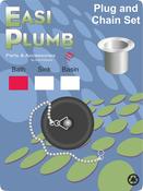 Easy Plumb Poly Bath Plug &amp; Chain Set