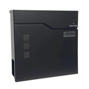 MANOR BLACK GALVANISED STEEL PLAIN POSTBOX