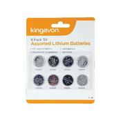 KINGAVON 8 PACK 3V ASSORTED LITHIUM BATTERIES