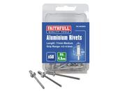 Faithfull Aluminium Rivets 4.8 x 11mm Medium Pre-Pack of 50 image